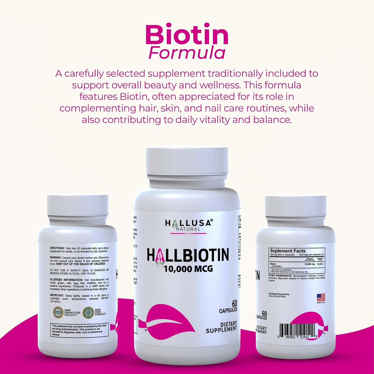 Hallusa Natural Biotina 10.000 mcg, 60 – Semillas de girasol. – Image 9