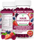 Lunakai Gominolas Super Cabello con Biotina, Zinc, Extracto de Cola de Caballo y Saw Palmetto - 60 unidades