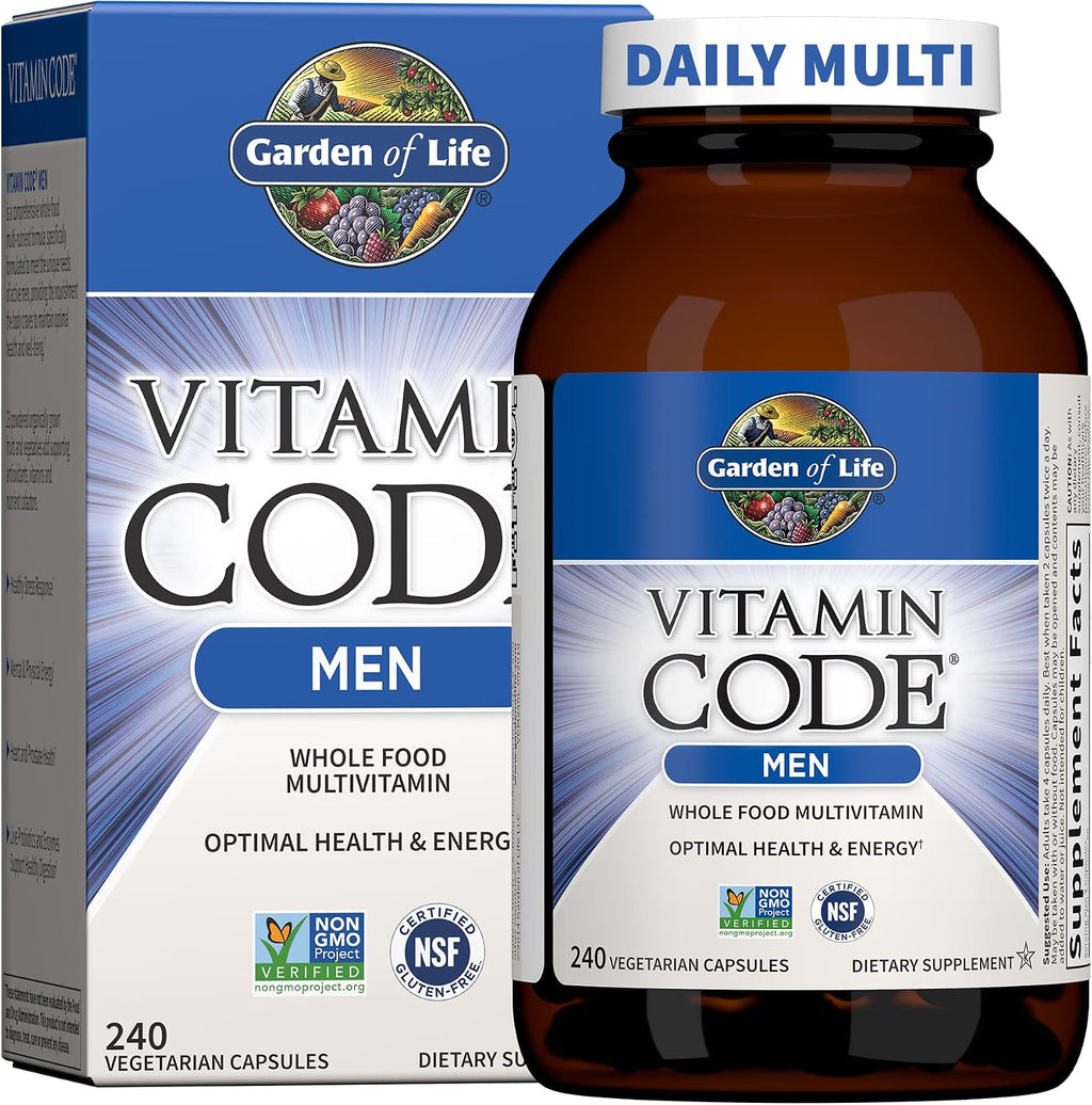 Vitamin Code Men - Raw Whole Food Multivitamin with Probiotics, 240 Capsules