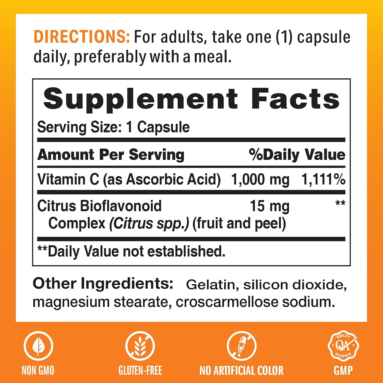 Vitamin World Vitamina C 1000 mg con Bioflavonoides, 100 Cápsulas