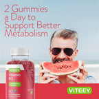 Viteey Vitamin B12 Gummies - 1000 mcg, 60 Gominolas Veganas sabor Frambuesa