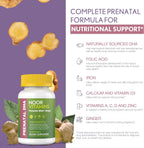 Noor Vitamins Vitaminas Prenatales Halal con DHA y Ácido Fólico - 1 Mes
