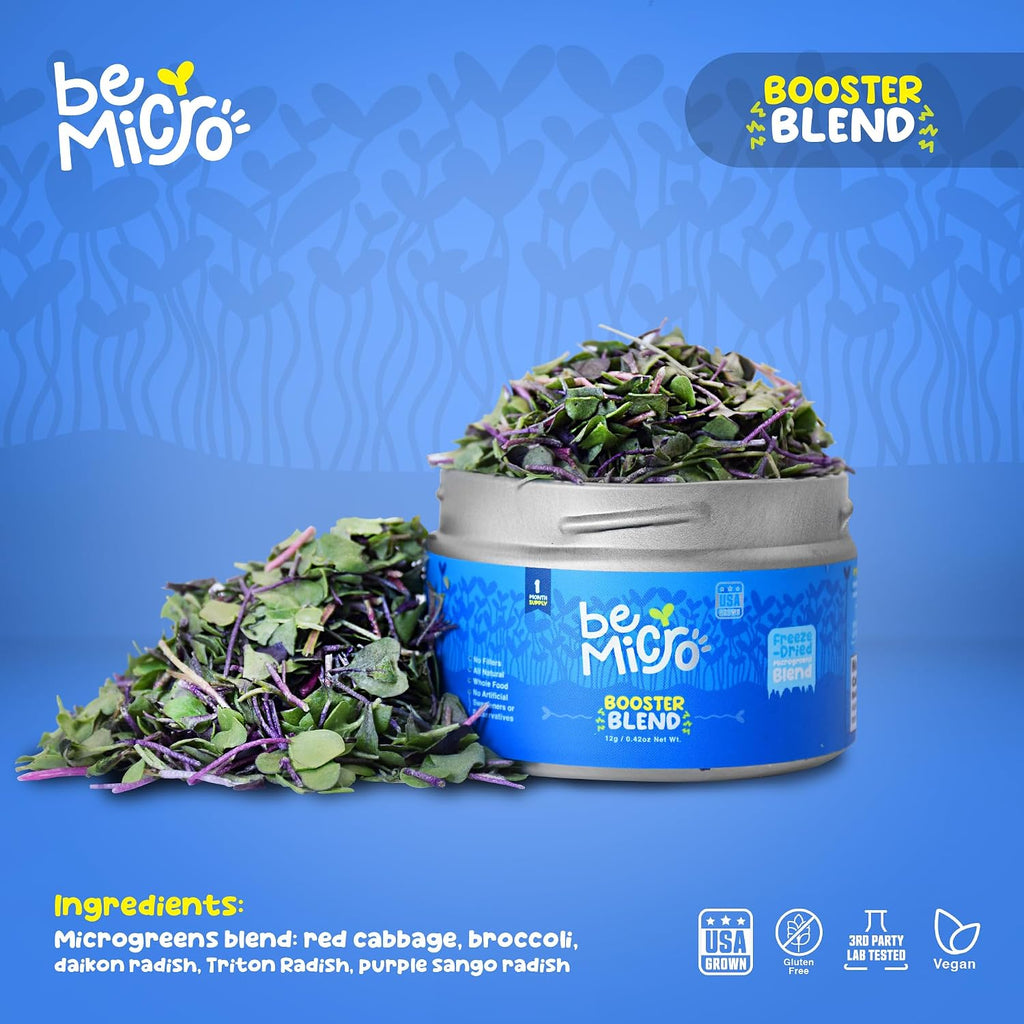 BeMicro Whole Food Microgreens - Mezcla de Brócoli, Col y Rábano - 5g