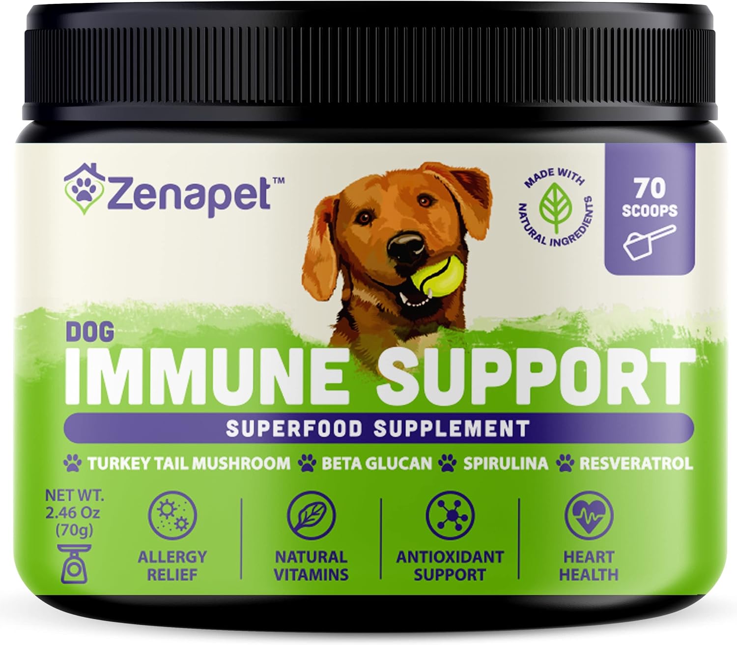 Zenapet Immune Support - Suplemento en polvo para la inmunidad y digestión canina