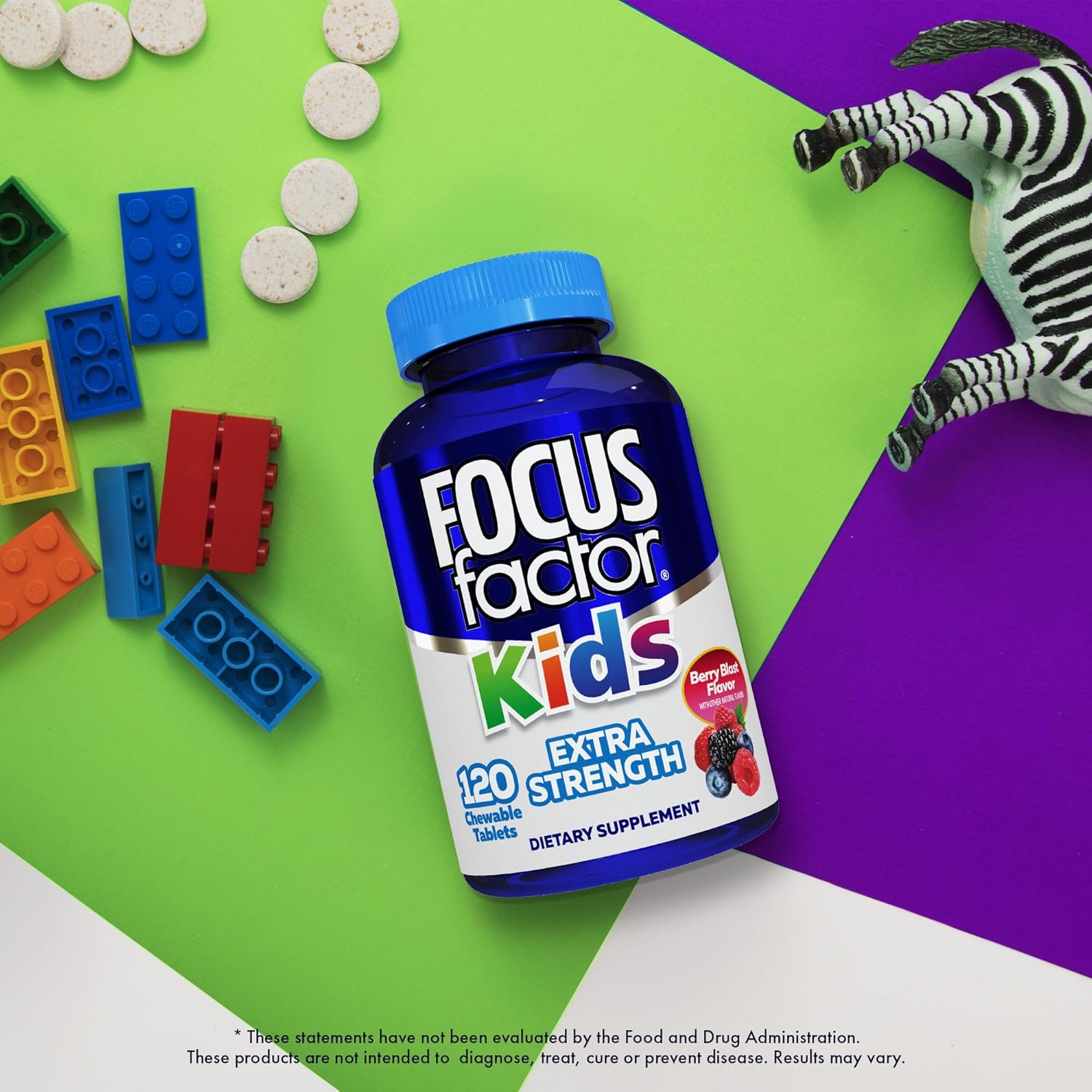 Focus Factor Kids Extra Strength Daily Chewable – 120 Comprimidos Masticables (Paquete de 2)