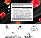 Amen Fruits, Suplemento Diario de Vitaminas con Más de 20 Extractos de Frutas Enteras - Multivitamínico Natural, Bayas, Antioxidantes, Polifenoles y Flavonoides - No-GMO - 90 Cápsulas