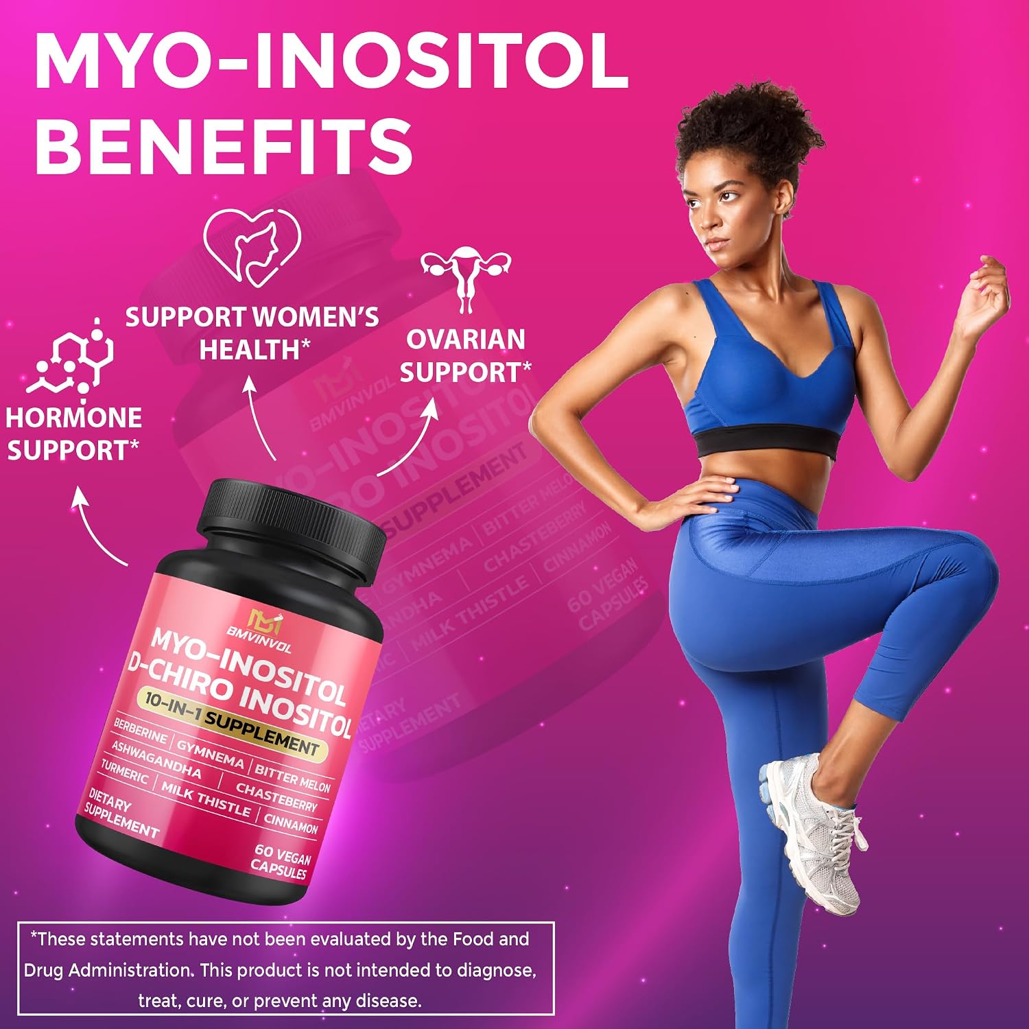 Inositol Complex – Myo-Inositol y D-Chiro Inositol 40:1 con Berberina y Extractos Botánicos – 60 Cápsulas