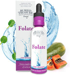 Buried Treasure Gotas de Folato Metilado - 5-MTHF (Calcio L-5-Metiltetrahidrofolato), 500 mcg, 120 Servicios