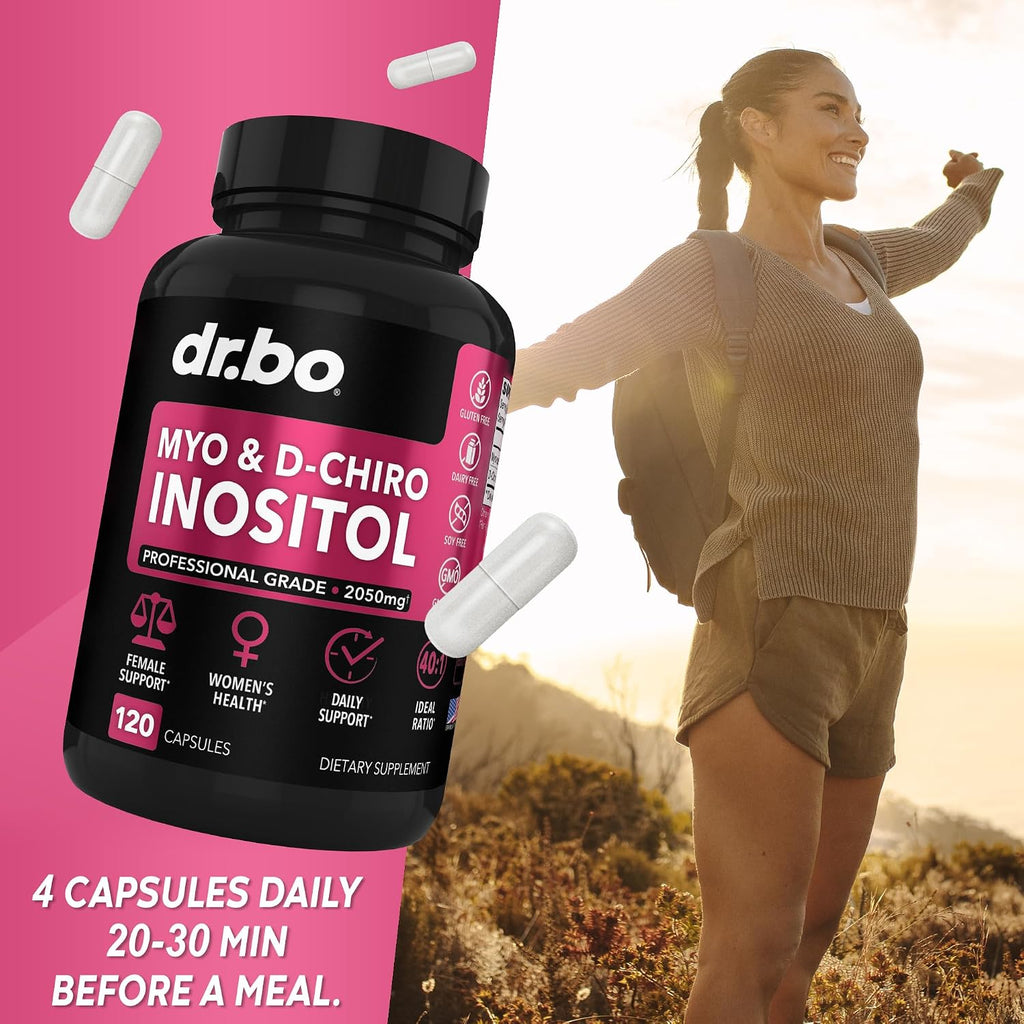 Myo-Inositol y D-Chiro Inositol 40:1 - Suplemento para Mujeres - 2050mg por dosis - 120 Cápsulas