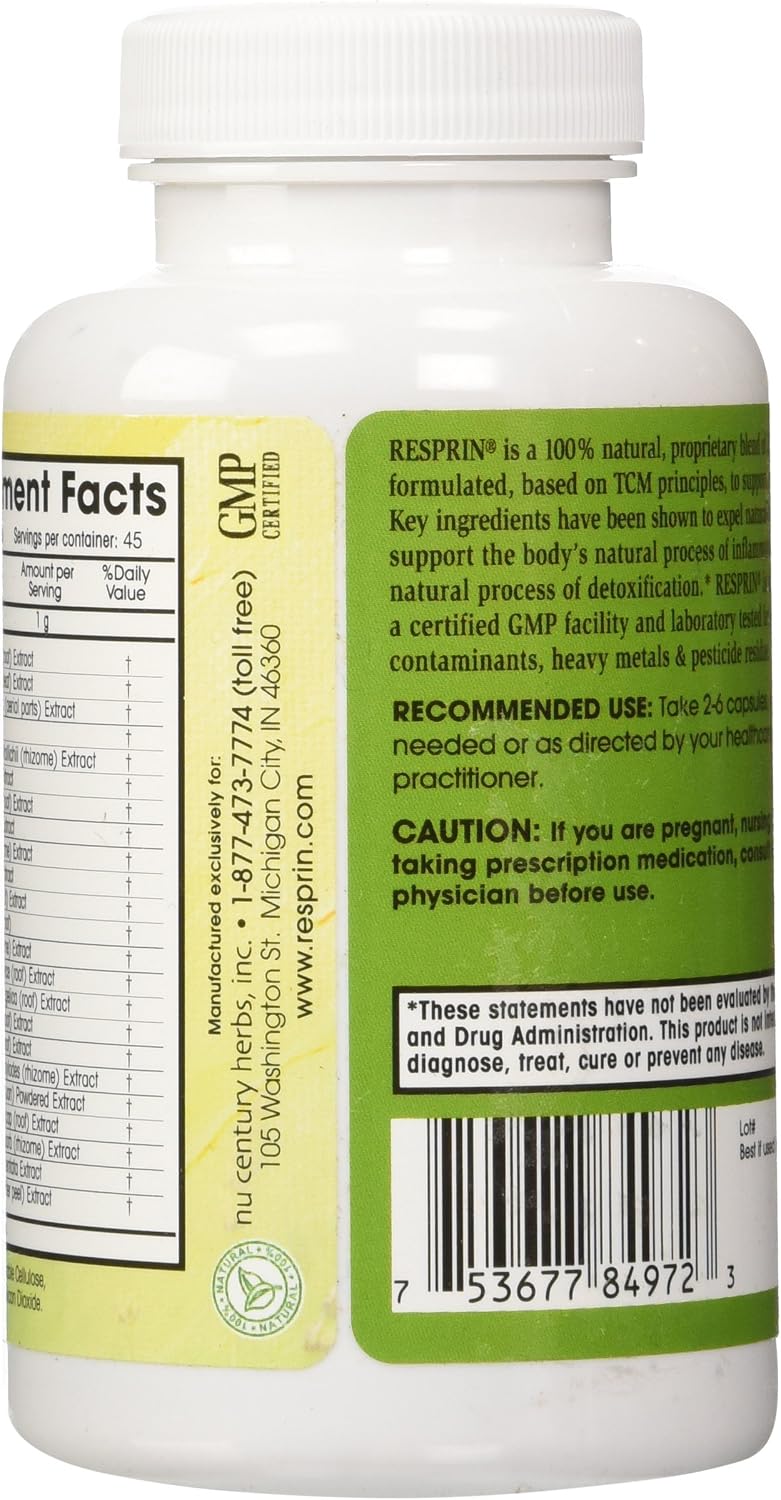 Respirin - Traditional Herbal Blend for Breathing, 90 Vegan Capsules