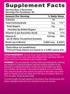 PINK Biotin Gummies | 2.500 mcg | 60 Gominolas | Vitamina para Cabello, Piel y Uñas | Sabor Fruta | Sin Gluten y No GMO
