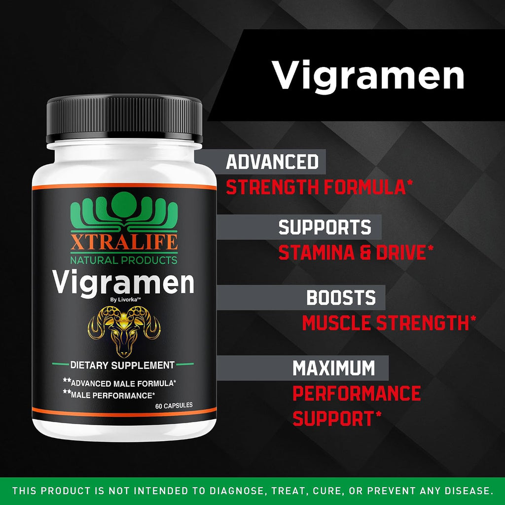 Vigramen Pills for Men - Cápsulas Multivitamínicas Naturales, 60 Unidades