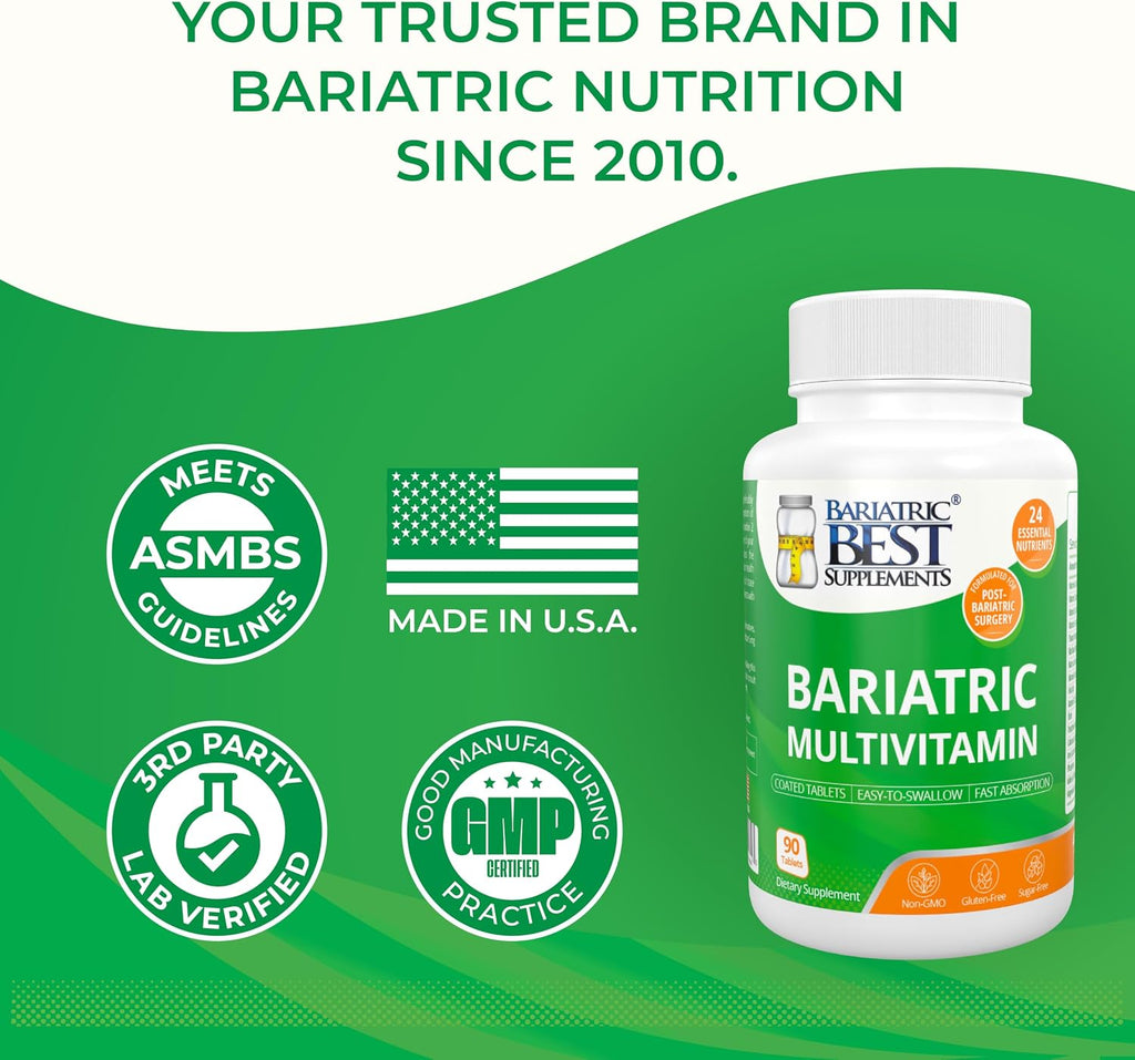Multivitamínico Bariátrico con Hierro - 24 Nutrientes Esenciales para Después de Cirugía Bariátrica - 90 Comprimidos