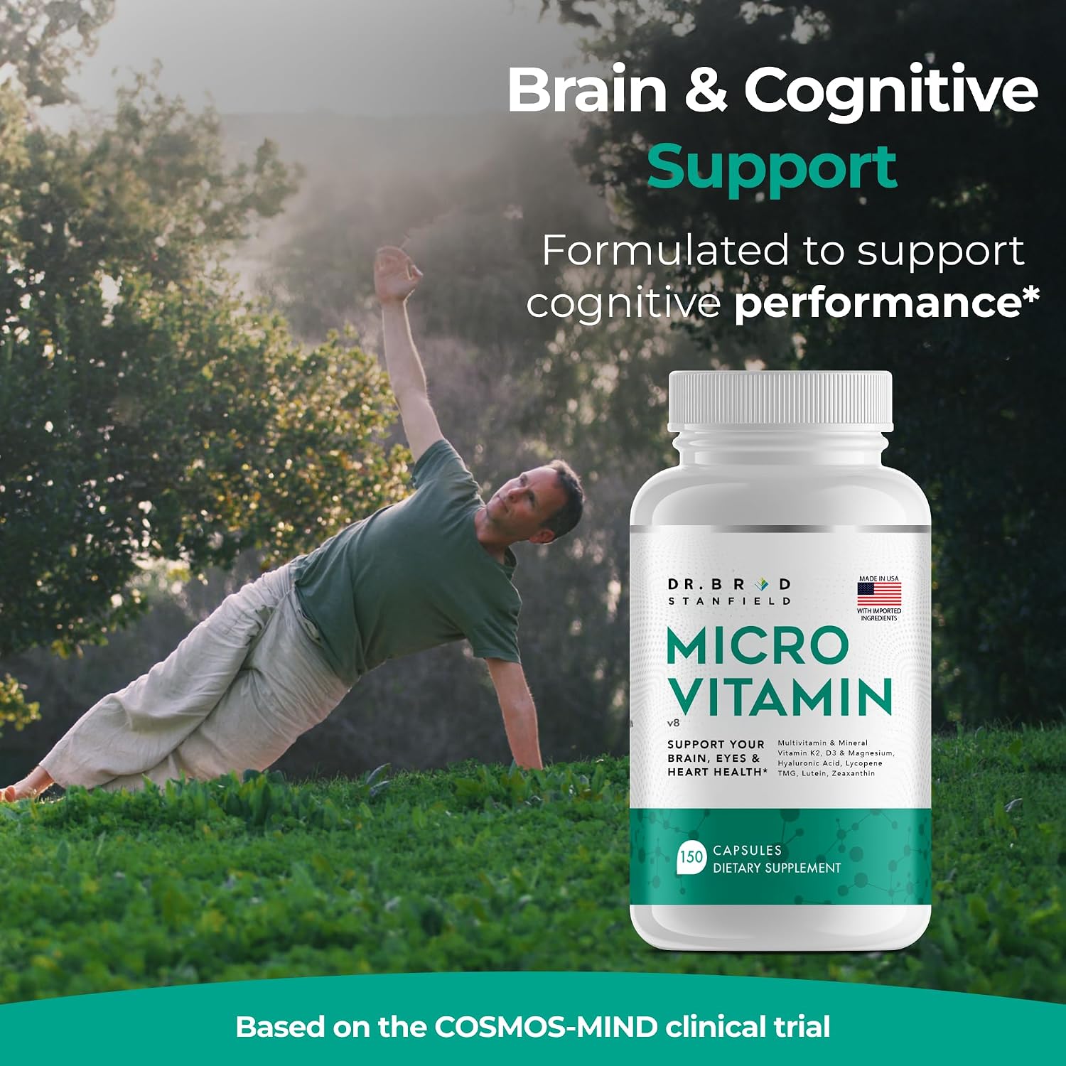 Dr Brad MicroVitamin | Multivitamínico metilado + luteína/zeaxantina + D3/K2