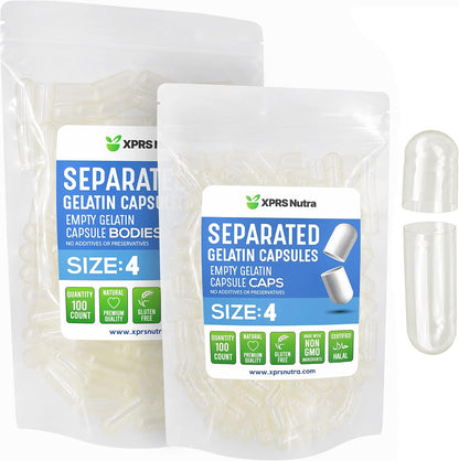 XPRS Nutra Cápsulas de Gelatina Vacías – Separadas y listas para usar: Al venir pre-separadas, ahorras tiempo y – Image 9