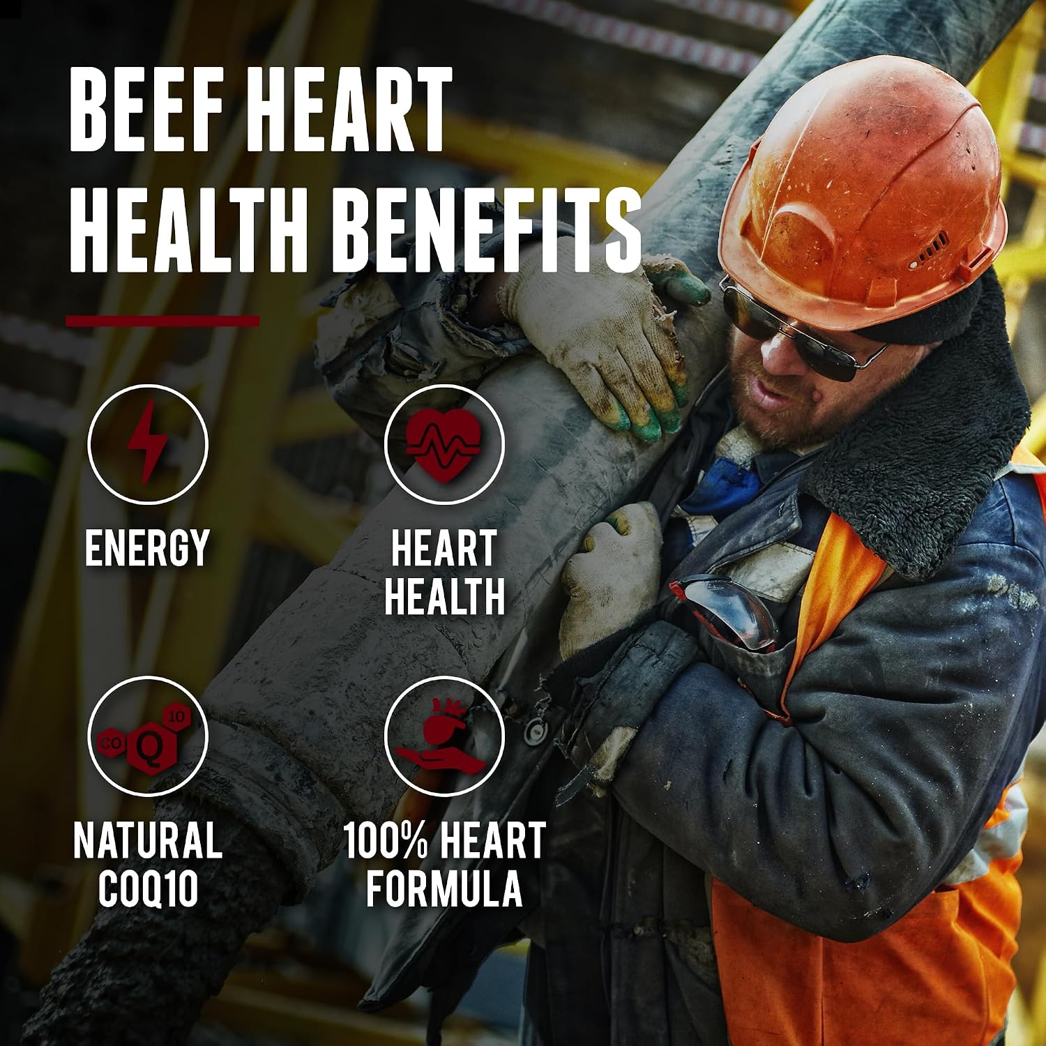 One Earth Health Corazón de Ternera Alimentado con Pasto - Neozelandés - 3000mg por Porción - 200 Unidades
