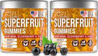 Joyli Superfruit Gummies - Gomitas Multivitamínicas sin Azúcar para Adultos - Vitaminas Naturales con Goji, Saúco, Vitamina A, C, D y E - Apoya la Inmunidad, Digestión y Energía