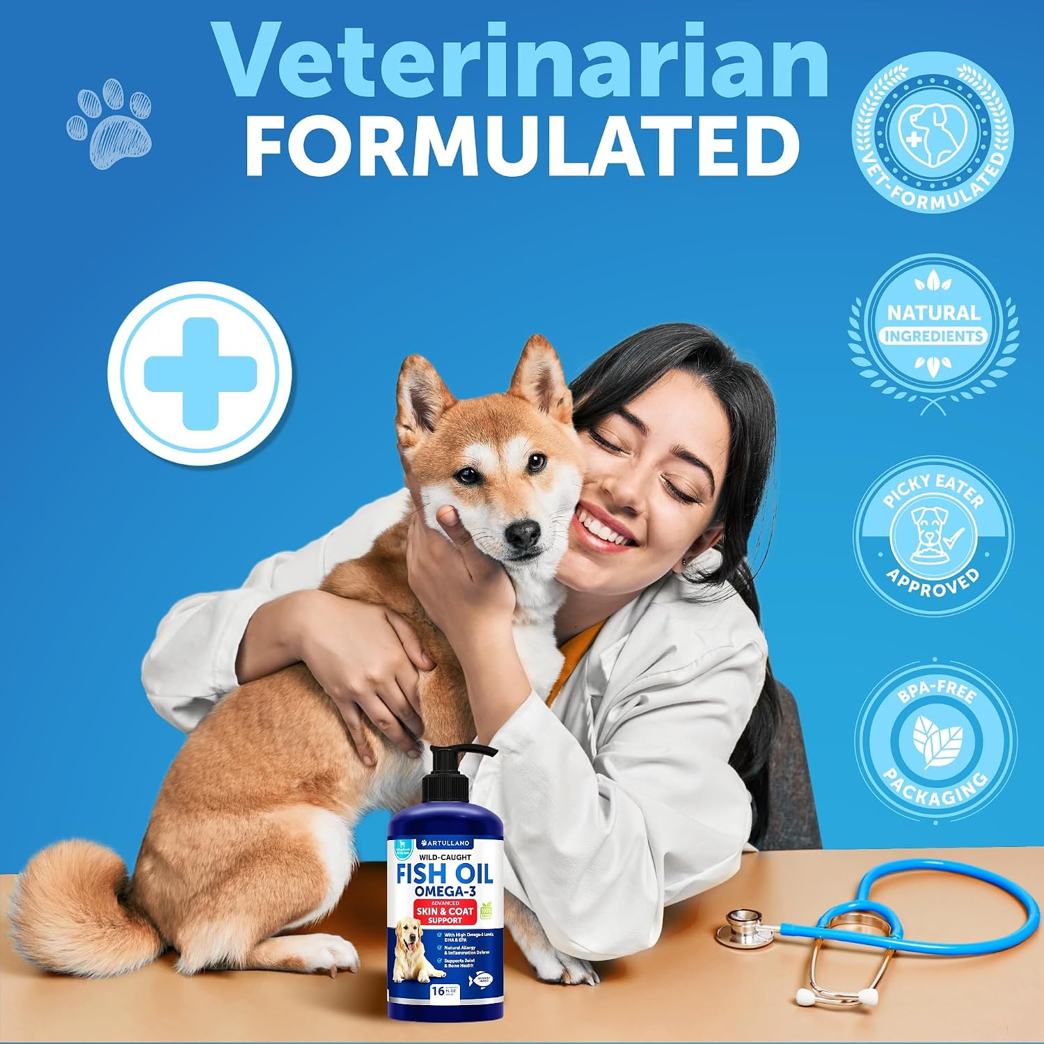 Artullano Aceite de Pescado Omega 3 para Perros - 473 ml