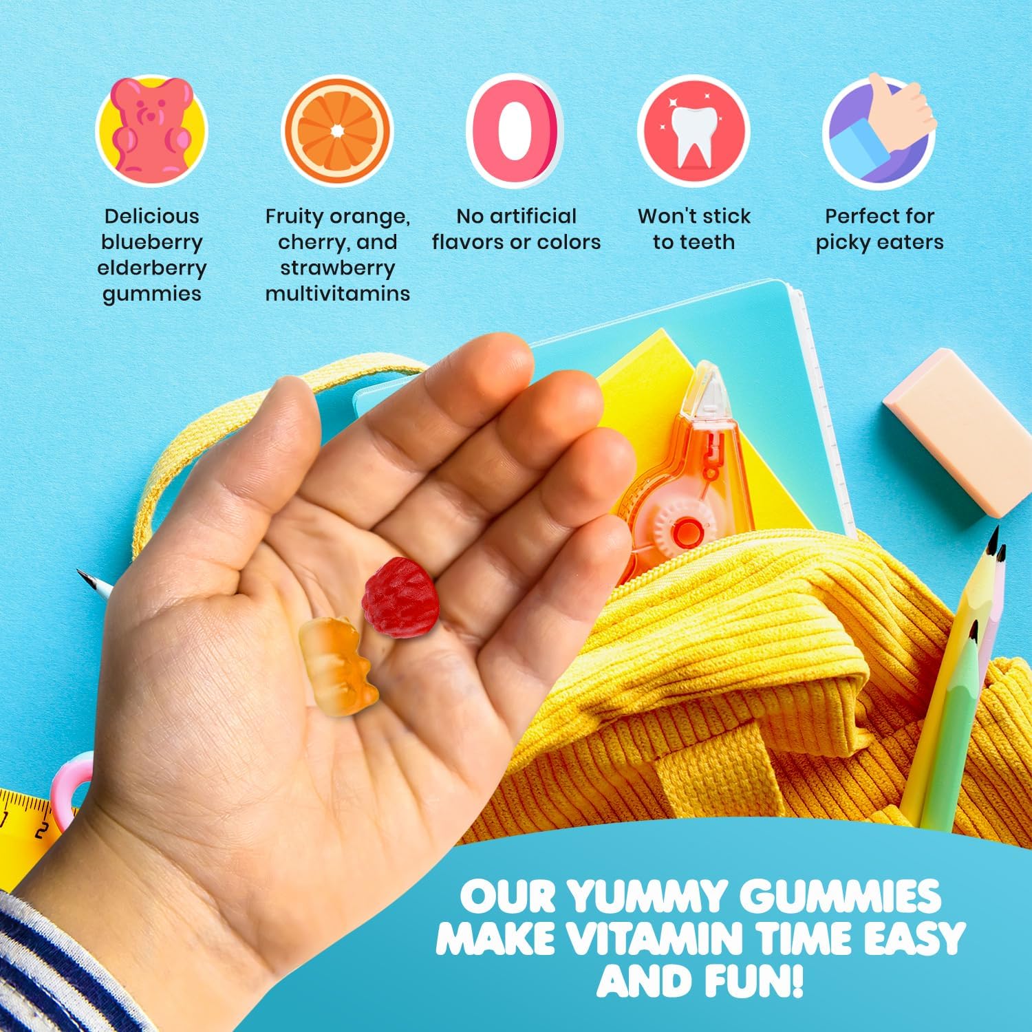 DR. MORITZ Gomitas de Saúco para Niños (60 unidades) y Multivitamínico Infantil en Gomitas (120 unidades) - Pack de 2