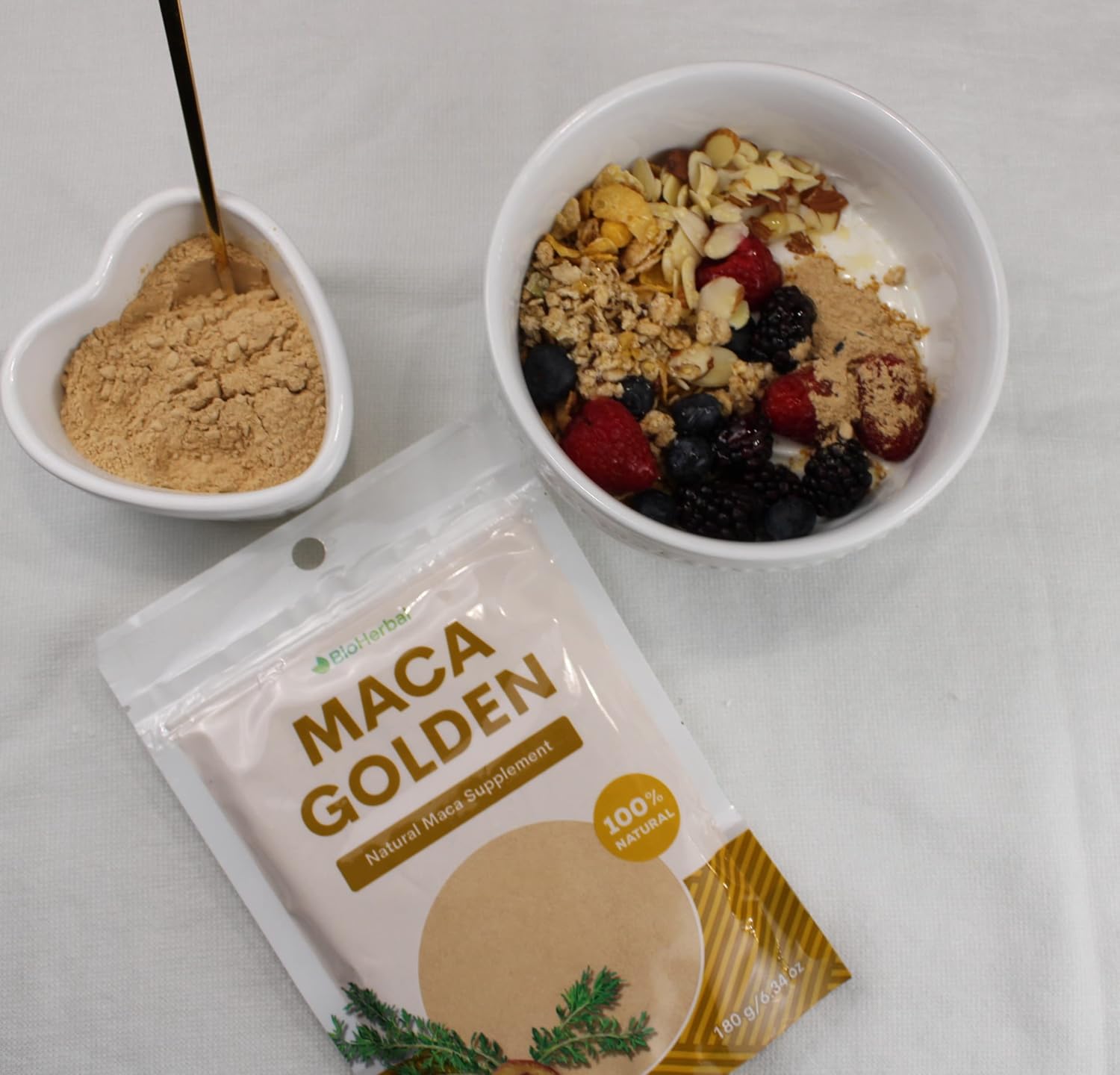 Bio Herbal Maca Golden - Polvo de Raíz de Maca 100% Natural (180g)