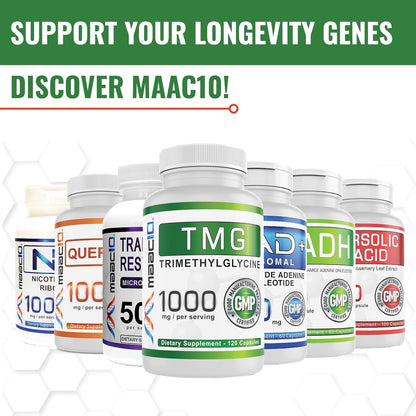 MAAC10 TMG 1000mg - Suplemento de Trimetilglicina (Betaína Anhidra) - Apoyo a la Metilación y Metabolismo de la Homocisteína – Image 9