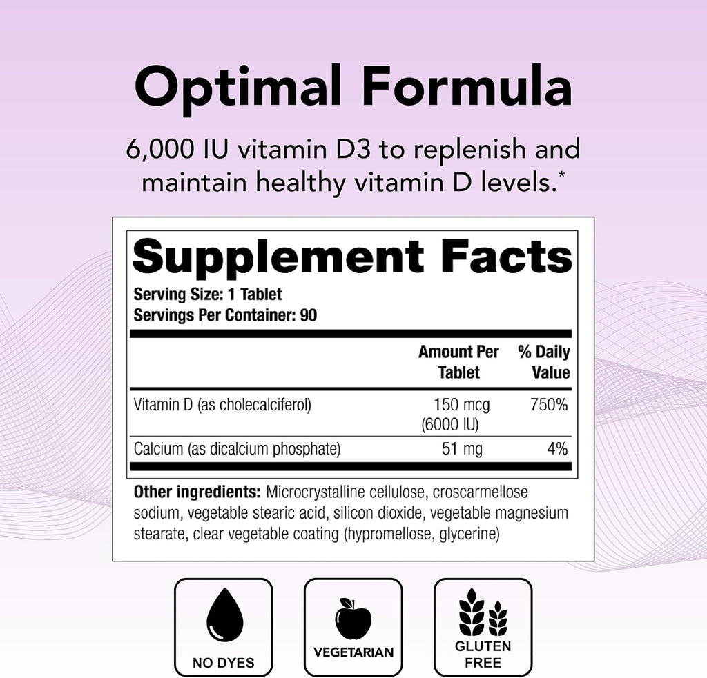 Theralogix Thera-D 6000 Vitamina D3 - 6000 UI (150 mcg) - 90 Comprimidos