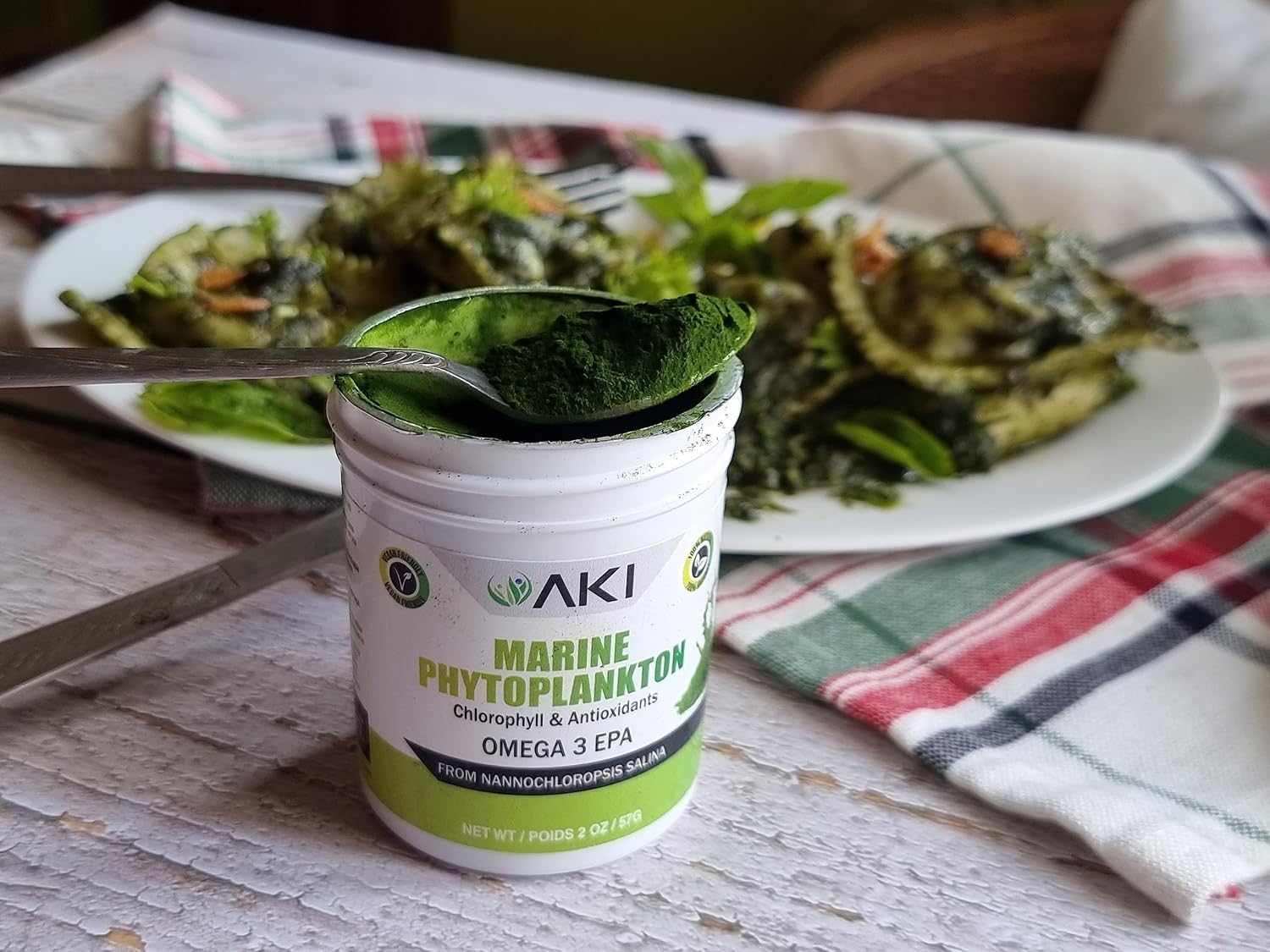 AKI Organic Marine Phytoplankton Powder - Omega 3 EPA Vegano (57g)