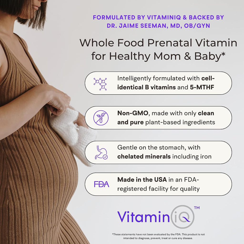 Vitaminas Prenatales Whole Food - 120 Cápsulas - Apoyo Natural para la Salud Materna y Fetal