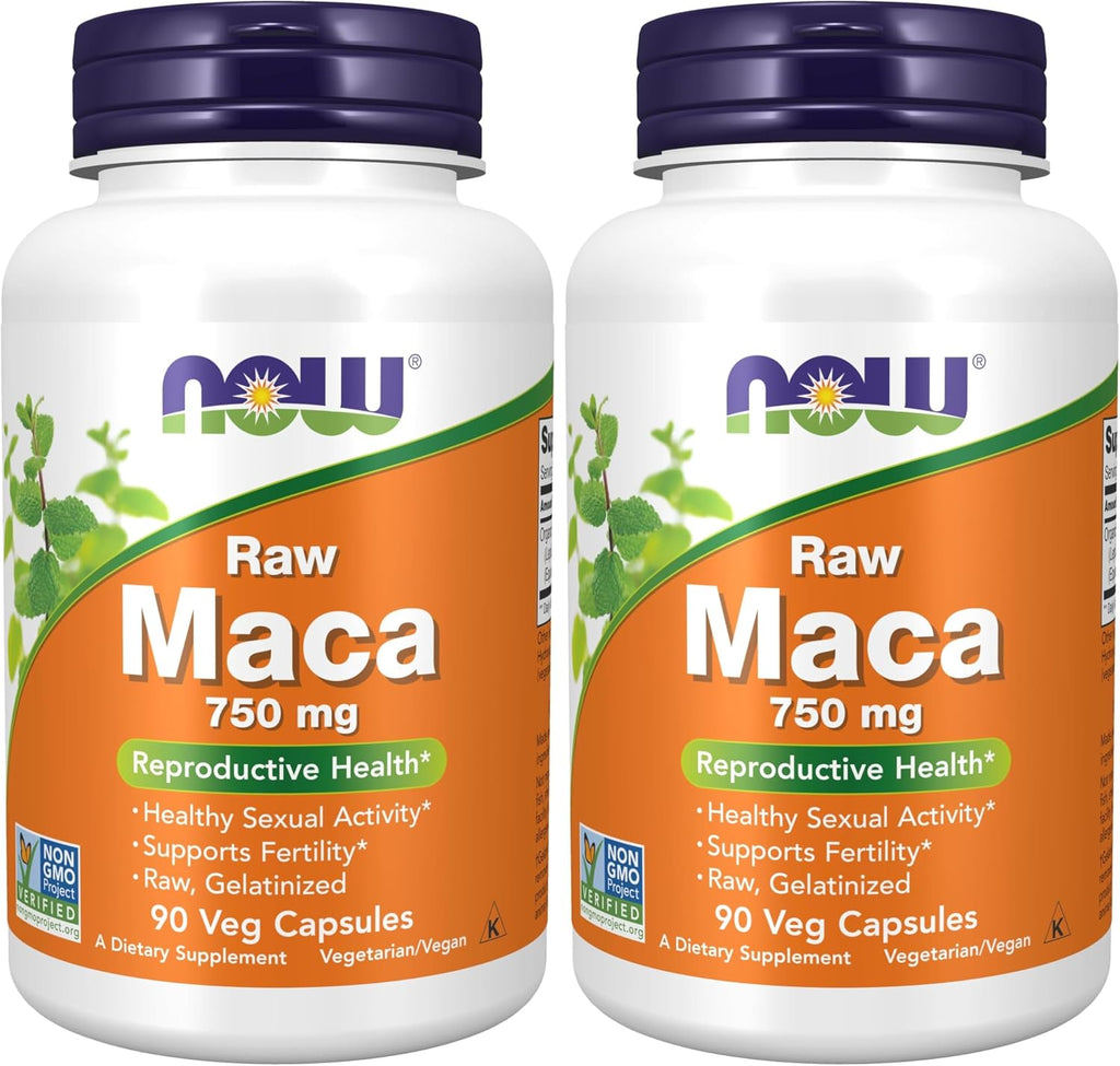 NOW Foods Maca (Lepidium meyenii) 750 mg Cruda - 90 Cápsulas Vegetales