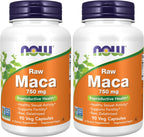 NOW Foods Maca (Lepidium meyenii) 750 mg Cruda - 90 Cápsulas Vegetales