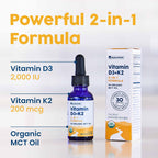NativePath D3K2 Tincture – Vitamina D3 y K2 con Aceite MCT Orgánico – 30 dosis