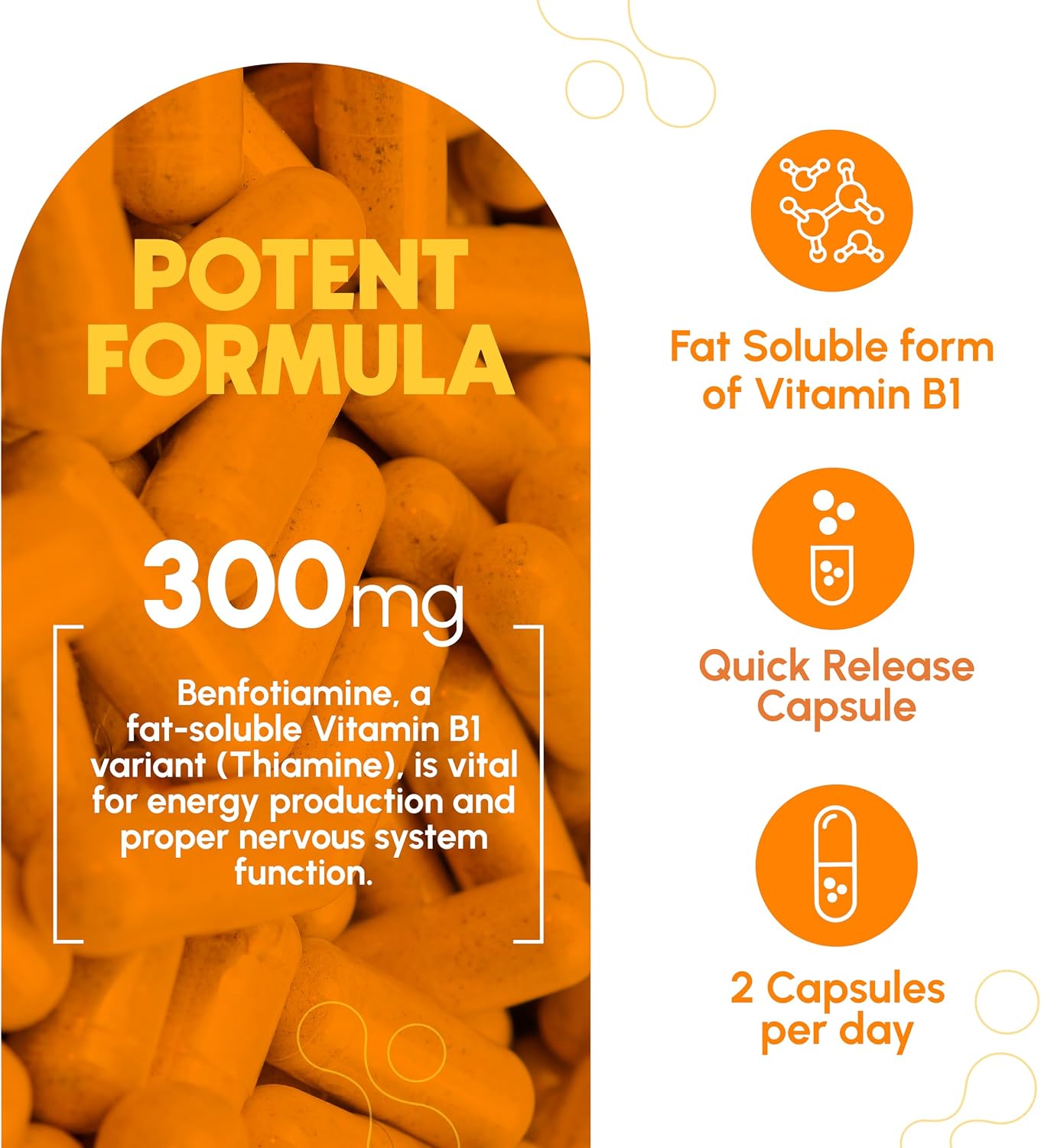 Zenavea Benfotiamina 300 mg – 180 Cápsulas (Suministro para 3 Meses) – Vegano, Sin Gluten, No GMO