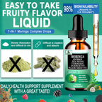 Moringa Drops – Extracto Líquido Puro de Moringa Oleifera con Soursop, Sea Moss, Aceite de Semilla Negra, Quercetina y Cúrcuma | Suplemento Superfood Multimineral y Vitaminas