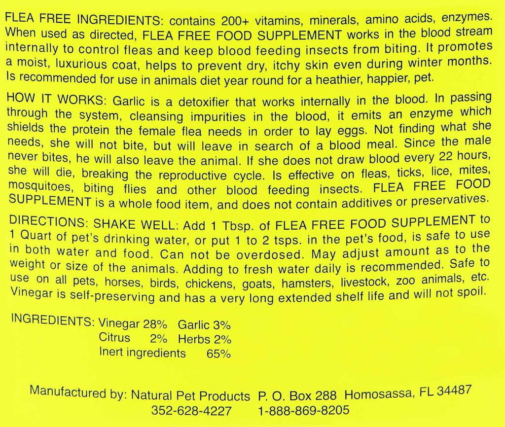 Flea-Free Pure Organic Food Supplement - 32 oz