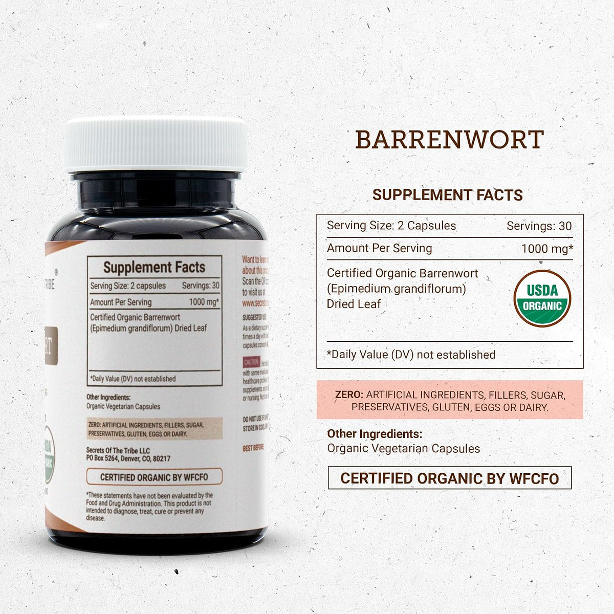 Secrets of the Tribe Barrenwort Orgánico – Libre de alérgenos comunes: apto para personas con sensibilidad al – Image 4