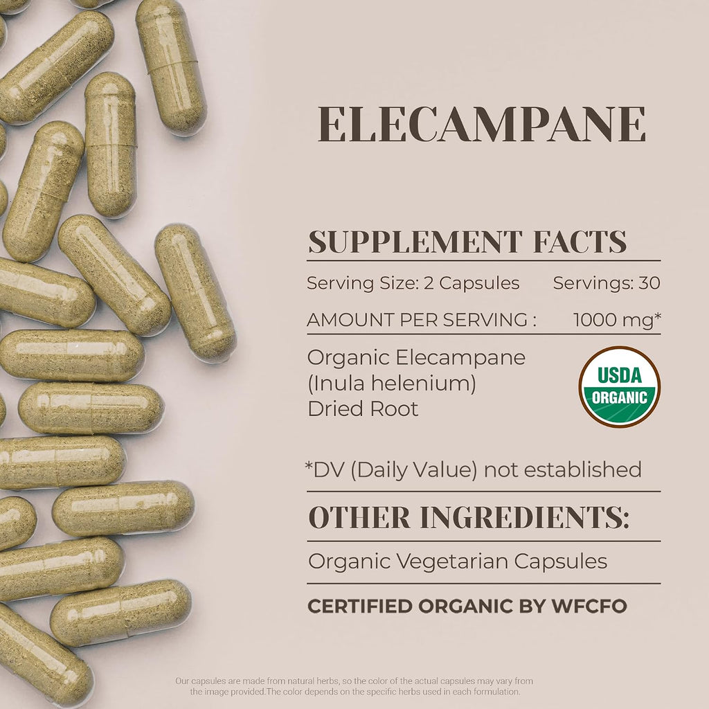Elecampane Orgánico 60 Cápsulas - Garden Organics