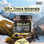 Pure Shilajit Gummies con Sea Moss, Ashwagandha y Minerales - Sabor Sandía - 60 Gomitas