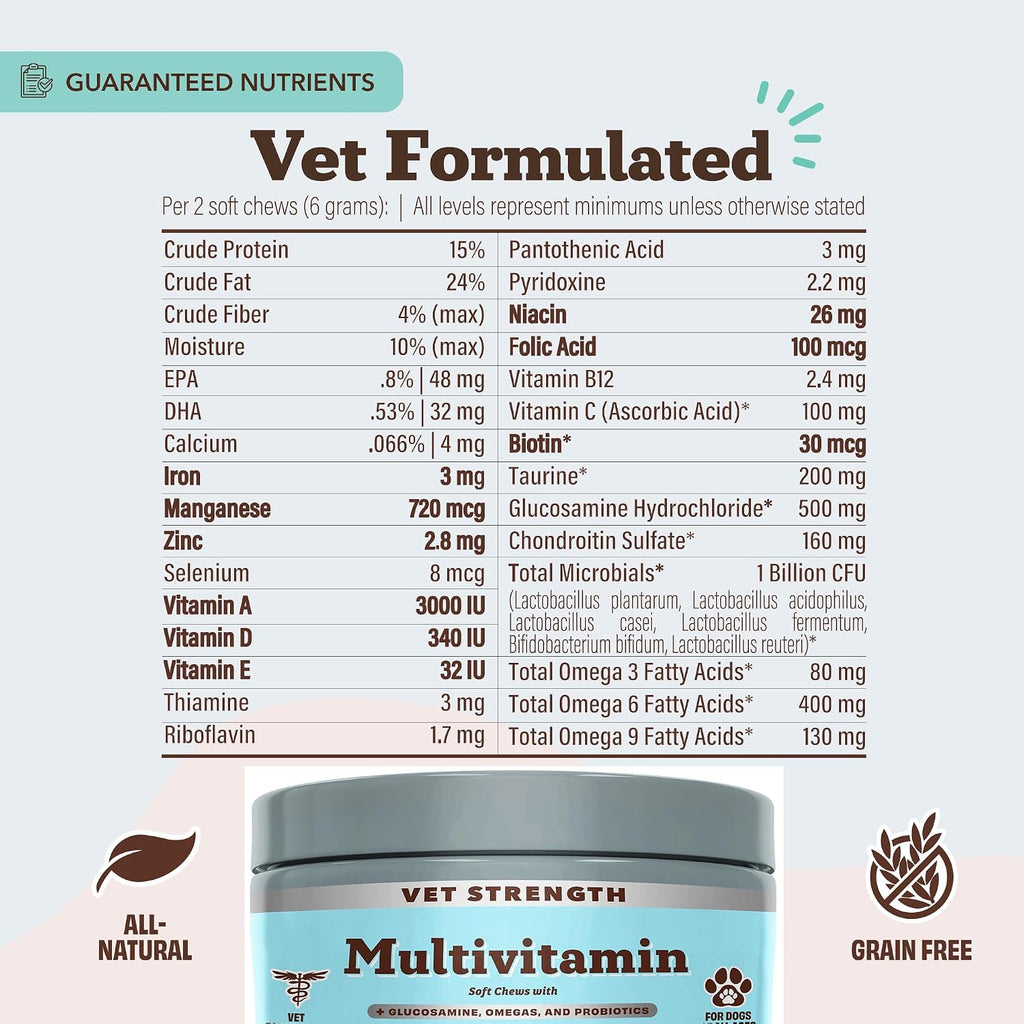 Natural Dog Company Vet Strength Multivitamínico para Perros 90 Chews