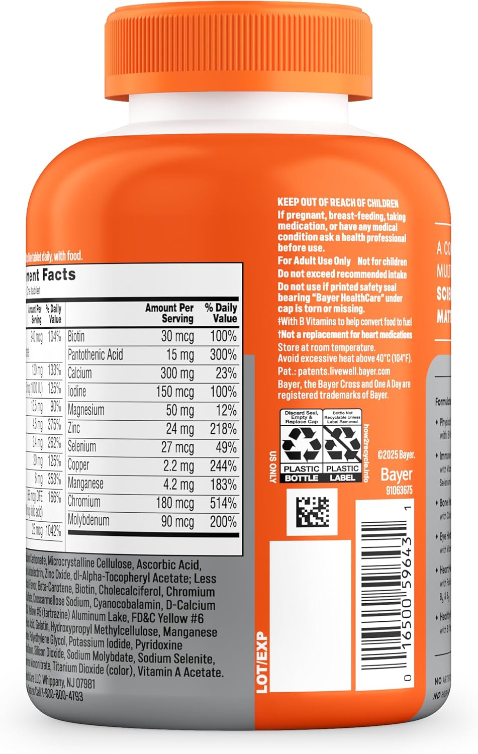 One A Day Multivitamínico para Mujeres 50+ 200 Comprimidos
