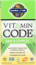 Garden of Life Vitamin Code Raw B Complex - Complejo B Vegano de Alta Potencia, 60 Cápsulas
