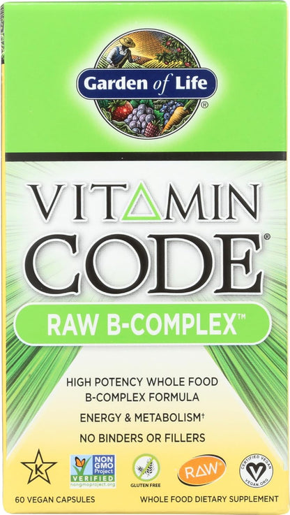 Garden of Life Vitamin Code Raw B Complex - Complejo B Vegano de Alta Potencia, 60 Cápsulas – Image 1