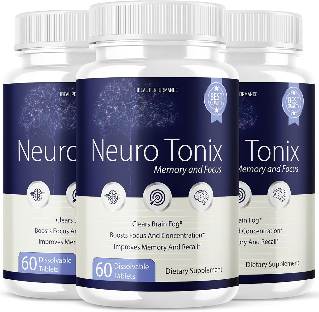 Neurotonix Memory Supplement - 180 Cápsulas (3 Envases) - Fórmula Oficial para Memoria y Concentración