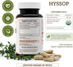 Secrets of the Tribe Hisopo Orgánico 500 mg - 60 Cápsulas Vegetales