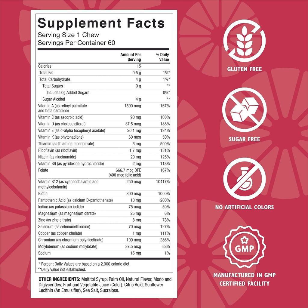 Celebrate Vitamins Multivitamínico Bariátrico en Pastillas Blandas, Berry, 180 uds