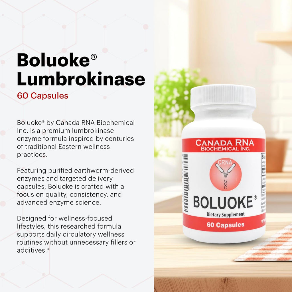 Boluoke Lumbrokinase - 60 Cápsulas - Enzima para el Bienestar Circulatorio