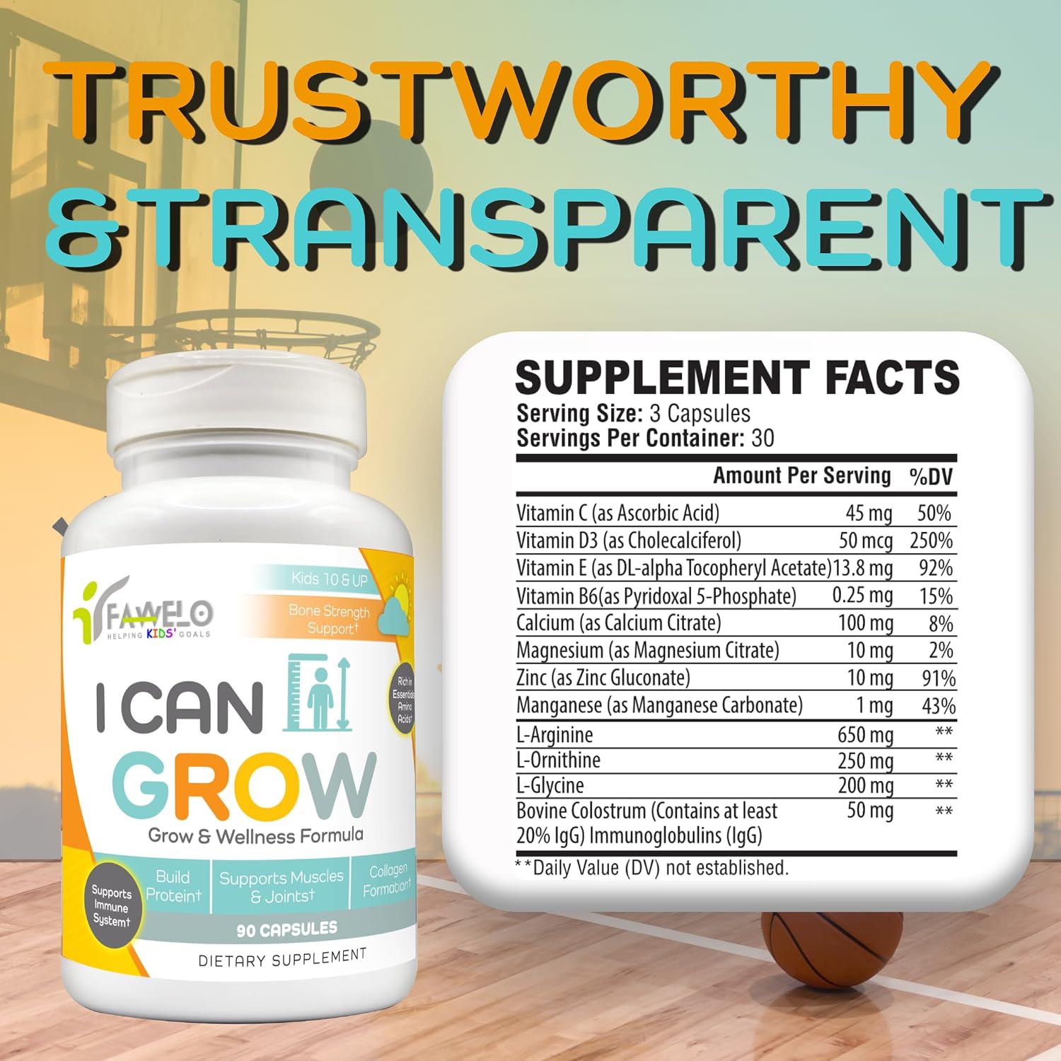 Fawelo I Can Grow (Pack de 2) - para Niños 10+ y Adolescentes | Desarrollo Natural | Huesos, Músculos y Articulaciones | Salud Inmune