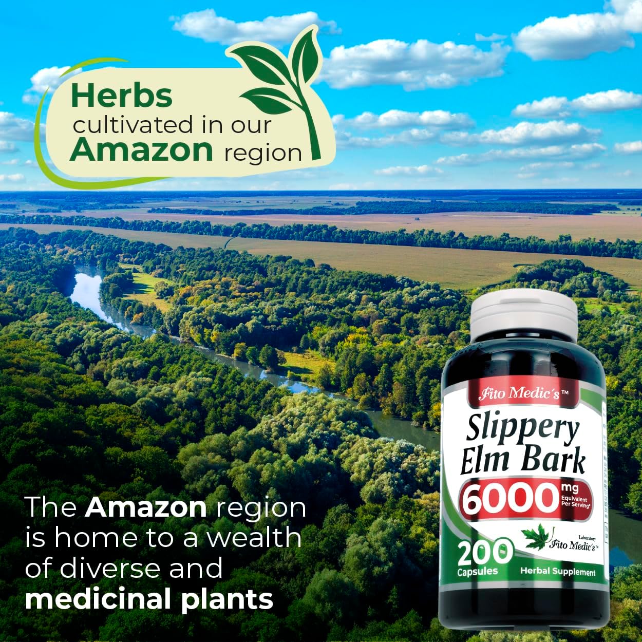 FITO MEDIC'S Lab Corteza de Olmo Americano, 200 Cápsulas, Suplemento Herbal