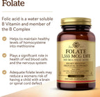 Solgar Folate 1,333 mcg DFE (800 mcg Folic Acid) - 250 Tablets