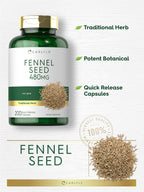 Carlyle Semilla de Hinojo 480mg – 200 Cápsulas – Suplemento Herbal No-GMO