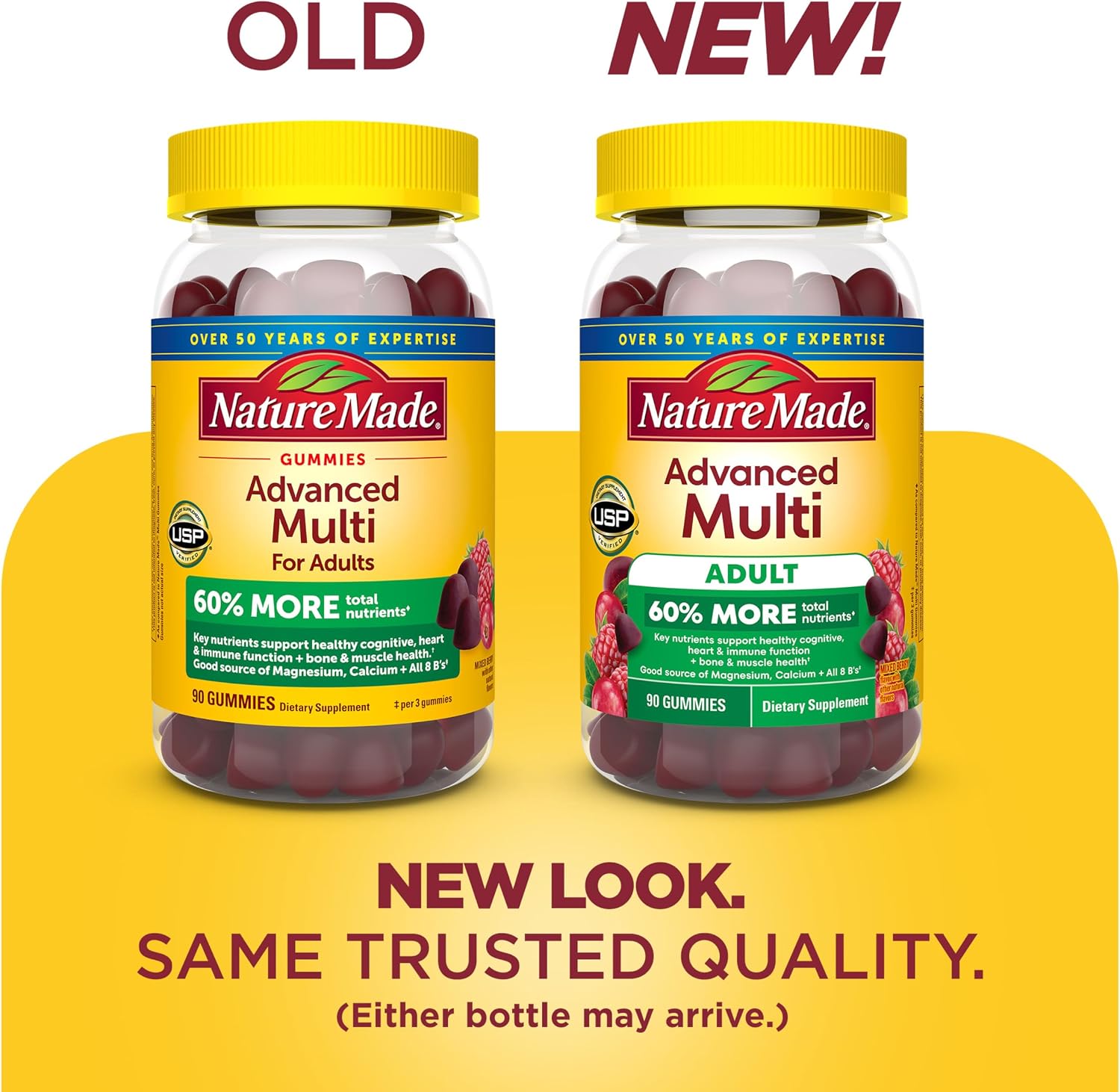 Nature Made Advanced Multivitamin Gummies para Adultos, 90 Gominolas